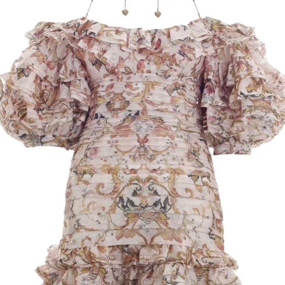 zimmermann painted hearts folds mini dress - Picture 5 of 6
